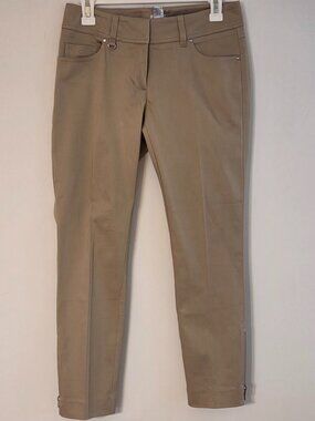 Cache Ankle Zip beige Straight Leg Pants.